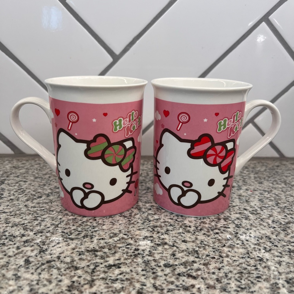 Hello Kitty Pink Ceramic Mugs Set